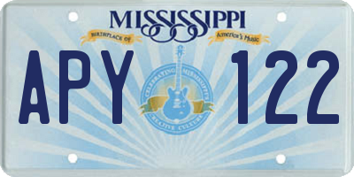 MS license plate APY122