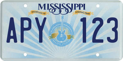 MS license plate APY123