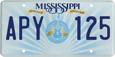MS license plate APY125