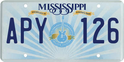 MS license plate APY126
