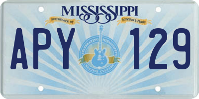 MS license plate APY129