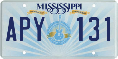 MS license plate APY131