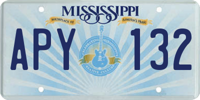 MS license plate APY132