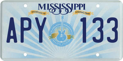 MS license plate APY133