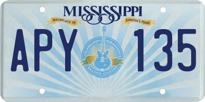 MS license plate APY135