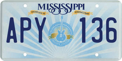 MS license plate APY136