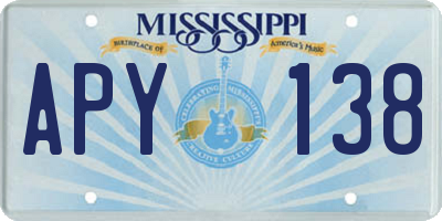MS license plate APY138