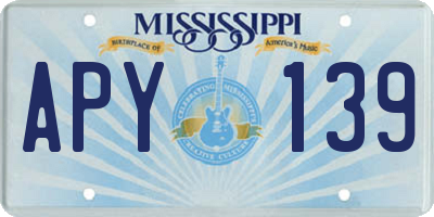 MS license plate APY139