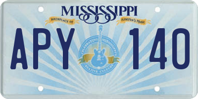 MS license plate APY140
