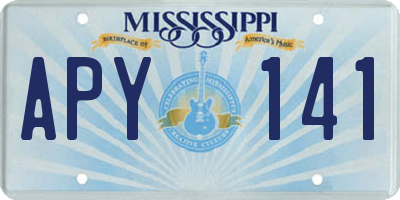 MS license plate APY141