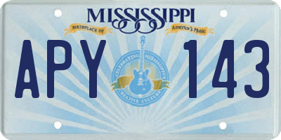MS license plate APY143