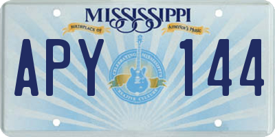 MS license plate APY144