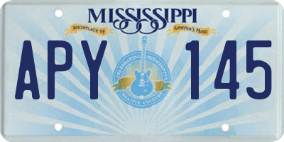 MS license plate APY145