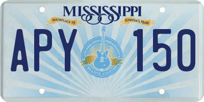 MS license plate APY150