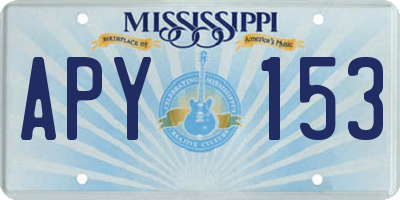 MS license plate APY153