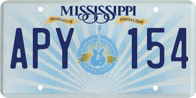 MS license plate APY154