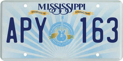 MS license plate APY163