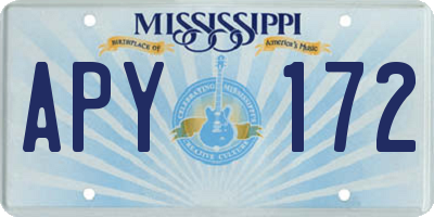 MS license plate APY172