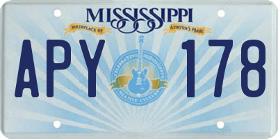 MS license plate APY178