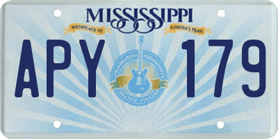 MS license plate APY179