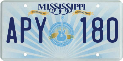 MS license plate APY180