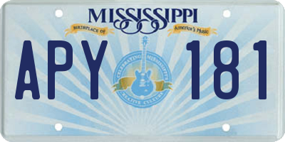 MS license plate APY181