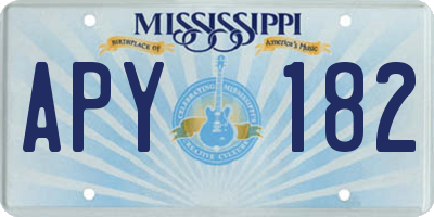 MS license plate APY182