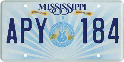 MS license plate APY184