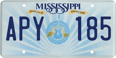 MS license plate APY185