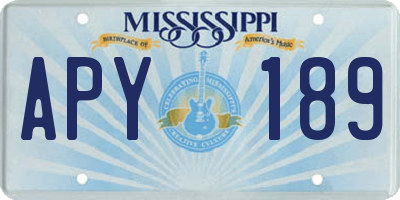 MS license plate APY189