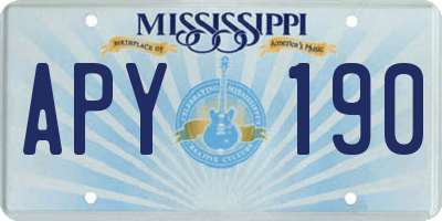 MS license plate APY190