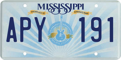 MS license plate APY191