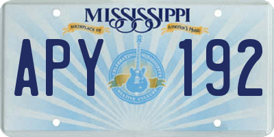 MS license plate APY192