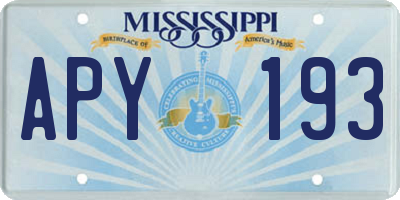 MS license plate APY193