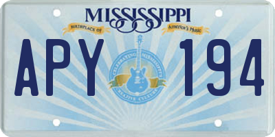 MS license plate APY194