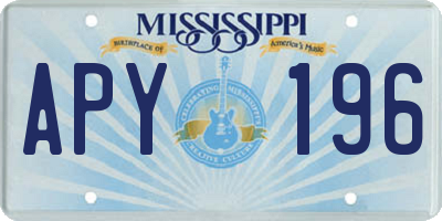 MS license plate APY196