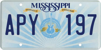 MS license plate APY197