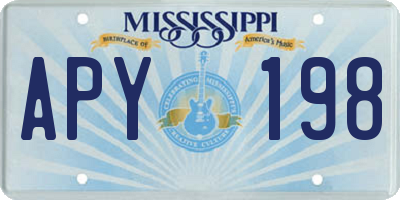 MS license plate APY198