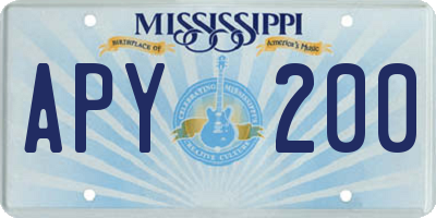 MS license plate APY200
