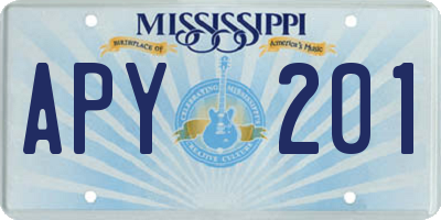 MS license plate APY201