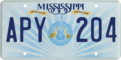 MS license plate APY204