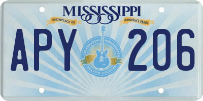 MS license plate APY206