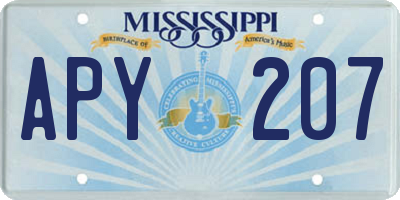 MS license plate APY207