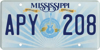 MS license plate APY208