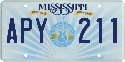 MS license plate APY211