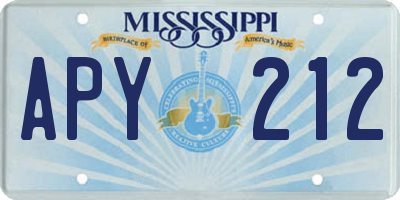 MS license plate APY212