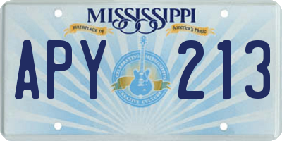 MS license plate APY213