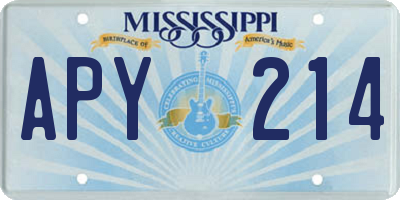 MS license plate APY214