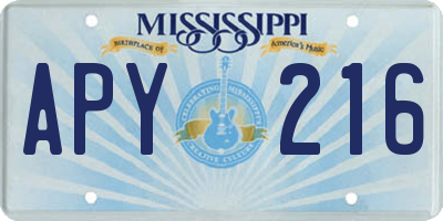 MS license plate APY216