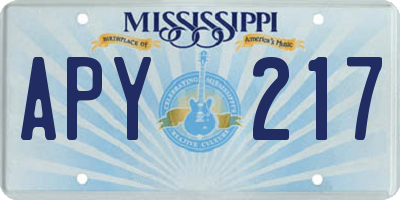 MS license plate APY217